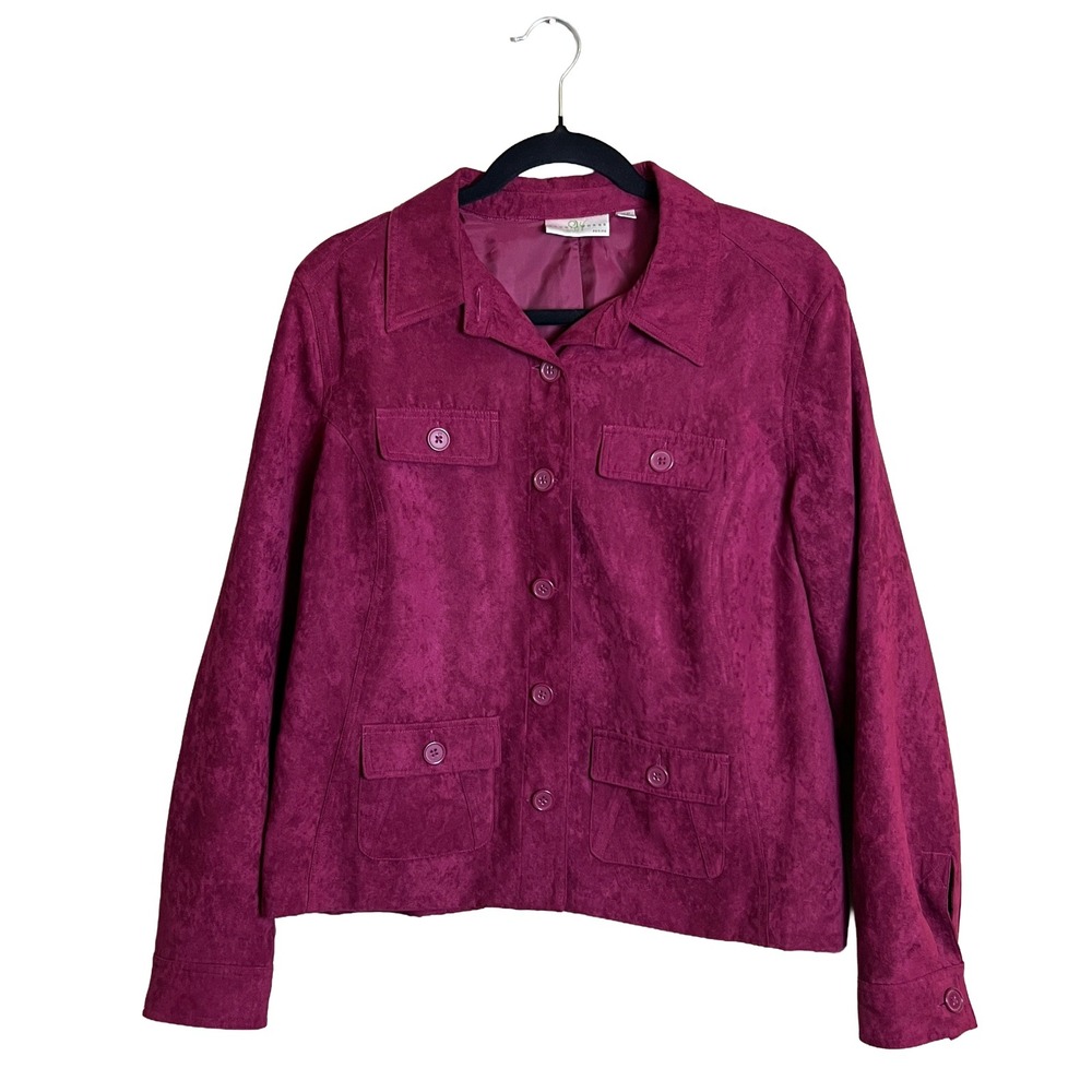 Y2K‎ Studio Works Faux Suede Jacket Women's 16P Magenta Whimsigoth